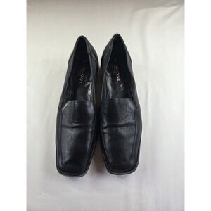 VTG Rangoni Firenze Women's Black Flat Flare Heel Slip On 10 1/2 Made In Italy
